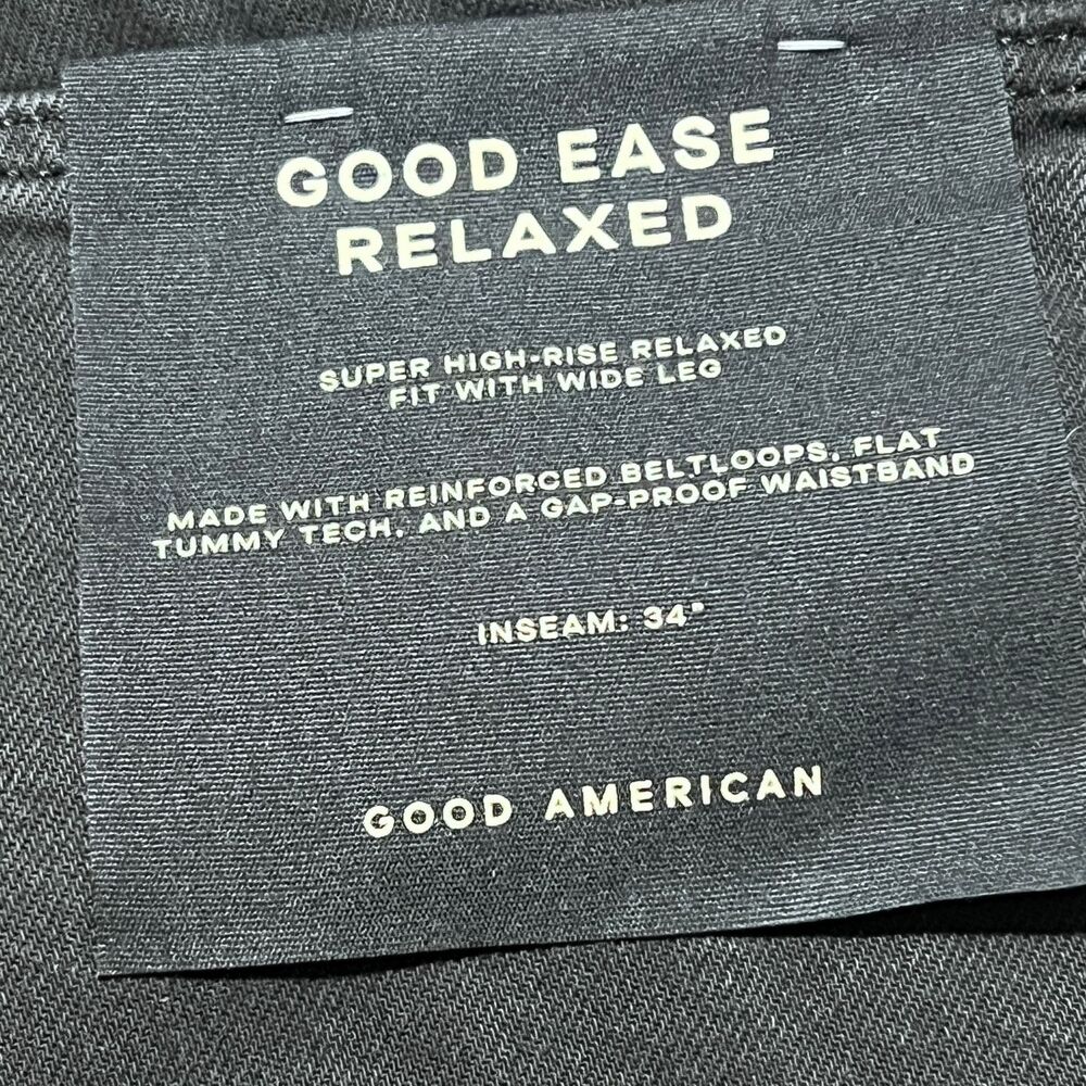 NWT Good American Good Ease Relaxed Jeans Size 28 Plus Black High Rise Wide Leg - Picture 13 of 13